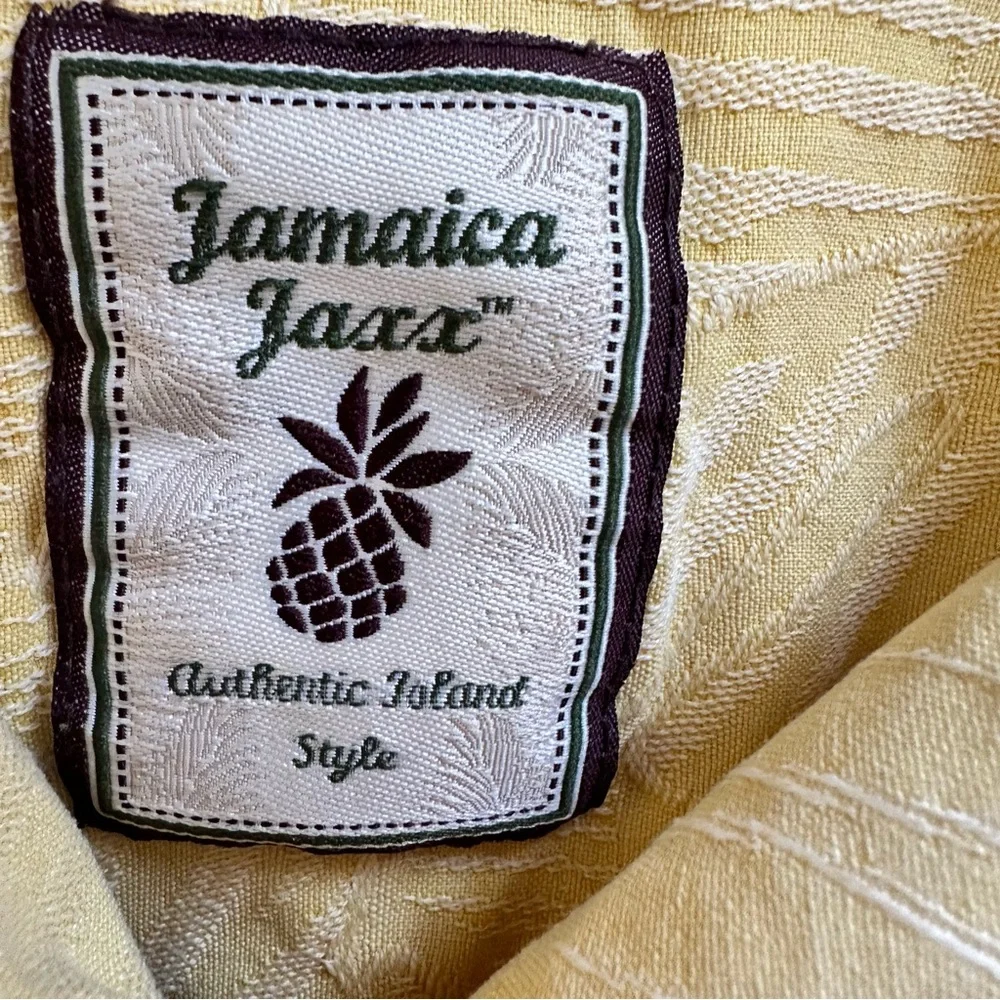 Jamaica Jaxx Yellow short sleeve men’s XL tropical Textured Shirt‎